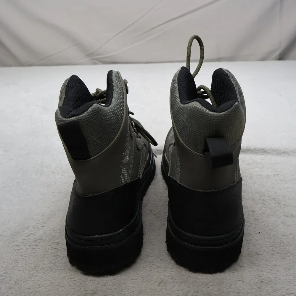 8Fans Mens 10 Hiking Boots Black All Terrain Utility Lug Sole Lace FSW-20231205